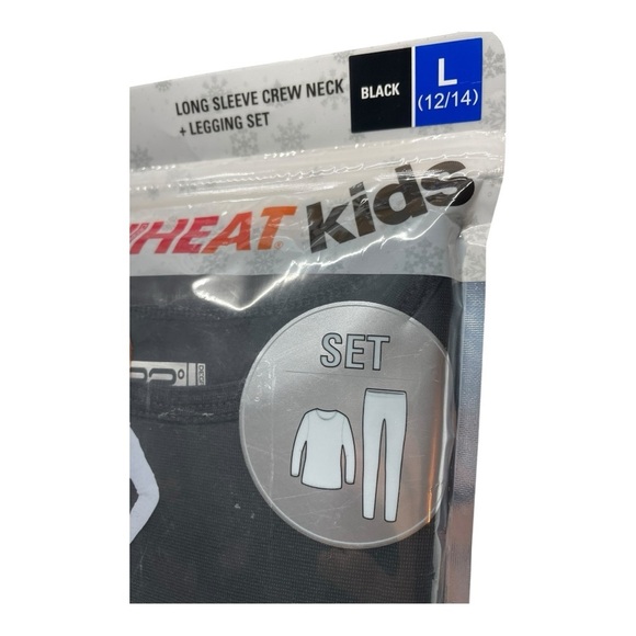 32 Degrees HEAT Kids Long sleeve crew neck + Legging set Base Set Black Large. - Picture 7 of 9